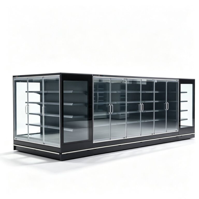 Commercial Remote Multideck Glass Door Display Chiller Showcase Refrigerator for Supermarket