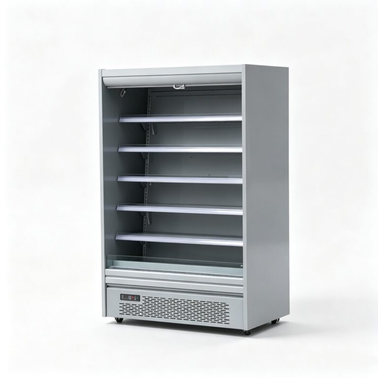 Commercial Plug-In Multideck Open Air Curtain Display Chiller Supermarket Beverage Dairy Refrigerator