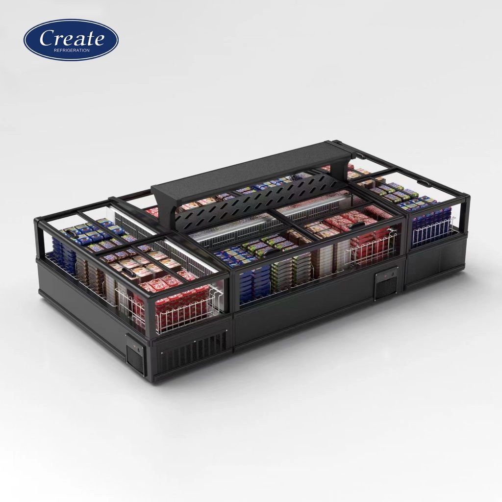 Supermarket Combined Island Freezer Commercial Cabinet Freezer