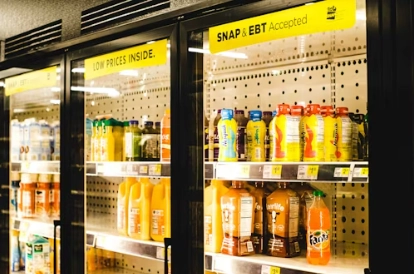 refrigerator with orange juice