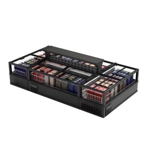 Supermarket Glass Door Open Top Combined For Frozen Food Chest Deep Meat Display Island Fridge Freezer