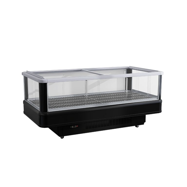 Island Cabinet Freezer For Frozen Food Supermarket Glass Display Refrigerator