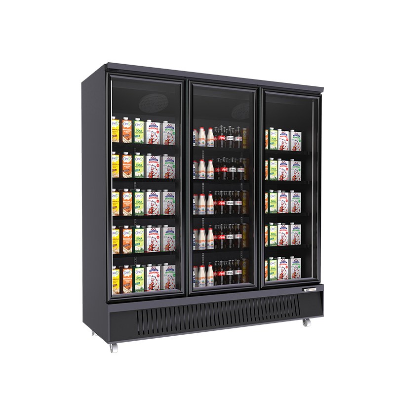 Commercial Multiple Upright Glass Door Supermarket Freezer/Refrigerate For Beverages 3 Doors