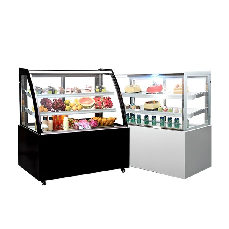 Commercial Front Curved Glass Display Cake Refrigerator Showcase Price For Dessert Shop