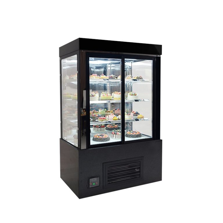 Vertical Vitrine Glass Cake Display Cooler Pastry / Dessert / Bread Display Showcase