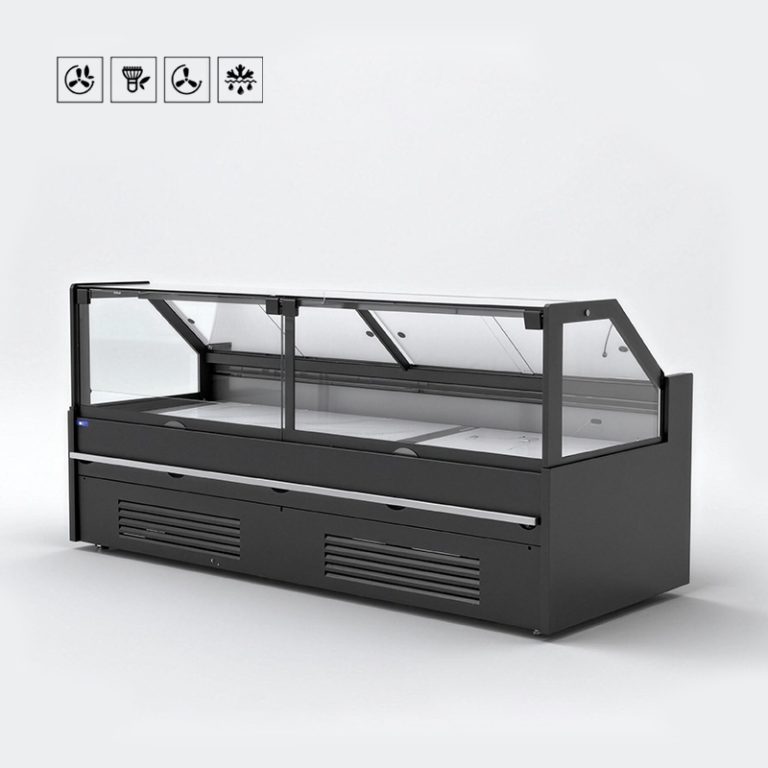 Supermarket Double Temeprature Frozen Food Sliding Glass Door Aht Static Cooling Wall Combi Island Chest Display Freezer Chiller