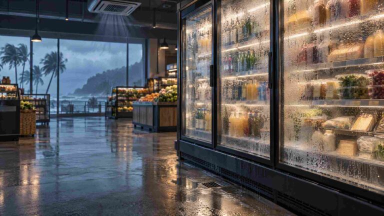 Case Study: Severe Glass-Door Condensation and Water Leaks in a Humid Supermarket