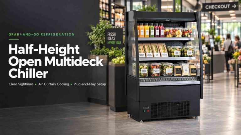Semi-Vertical Half-Height Open Multideck Air Curtain Chiller: A Store Manager’s Guide to Sightlines, Grab-and-Go Sales and Plug-and-Play Setup